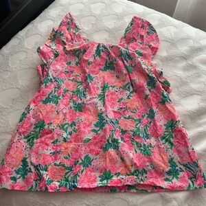Lilly Pulitzer Pink and Green Floral Blouse